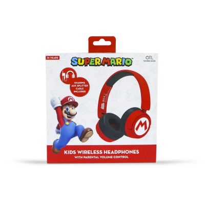 AURICULARES INFANTILES INALÁMBRICOS SUPER MARIO LOGO BLUETOOTH PLEGABLES OTL Technologies