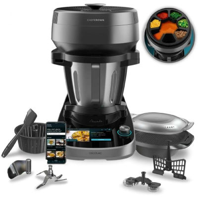Cecotec Robot de Cocina Multifunción con Dispensador de Alimentos Mambo CooKing Victory. 1700W, 45 Funciones