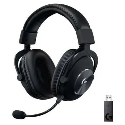Logitech g pro x auriculares gaming inalambricos dts 7.1 con microfono - tecnologia lightspeed - microfono flexible - diadema ajustable - almohadillas acolchadas - altavoces de 50mm - color negro