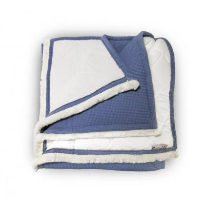 TAPIDECOR Plaid Manta Acolchada Lisa Azul Pie de Cama 90-105 y 135-150, Liberty Blue
