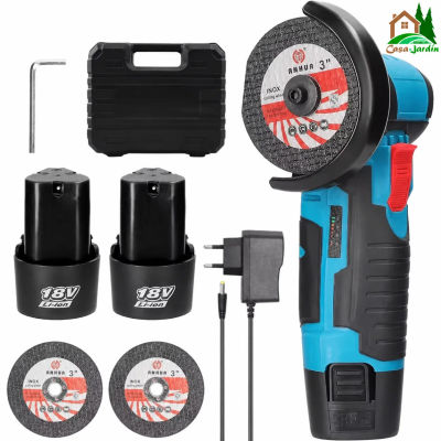 Mini Amoladora Angular 18V Linea Hd | 2 Baterías, 2 discos, cargador y estuche. Mini Radial.