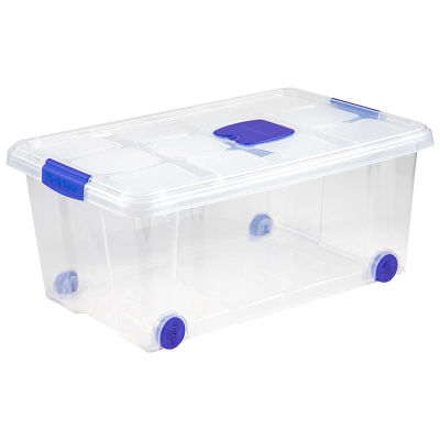 Caja Almacenamiento plástico para Guardar y Ordenar Juguetes, Libros, Documentos, Ropa, Mantas. Cierre Hermético, Gran Capacidad y Resistencia