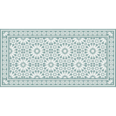 VINILIKO, Alfombra de vinilo Samara verde, estilo baldosas