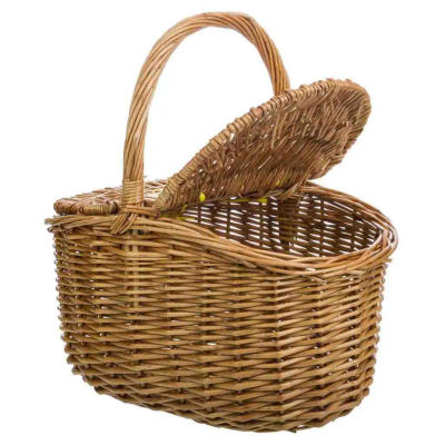Cesta Con Tapas De Mimbre 21x32x0cm, El mejor complemento para tu hogar