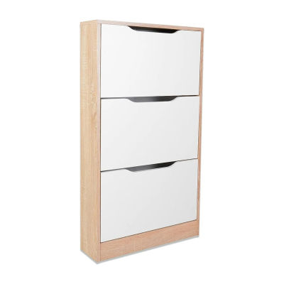 Meyvaser Mueble Zapatero con 3 Puertas - Acabado en Color Cambrian y Blanco - Medidas: 107 Cm (Alto) X 60 Cm (Ancho) X 17,3 Cm (Fondo) - Práctico y Funcional