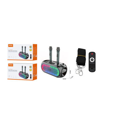 Altavoz Bluetooth TF4192 NE Altavoz TWS con Bluetooth 5.0, Luz Led, Incluye Correa de bandolera, 2 Microfono inalambrico y Mando de control, Soporta TF/USB/FM, Bateria 3600mAh/15W, Negro J&C