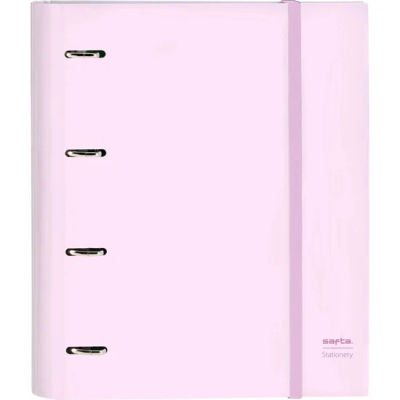 SAFTA CARPETA 4 ANILLAS 35MM CON RECAMBIO SAFTA "ROSA" - Carpeta Anillas Licencia Oficial - Diseño Exclusivo - Ideal para Uso Diario - Material Duradero - Compatible con Hojas A4