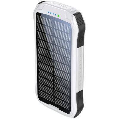 Boompods Neutron 10000 mAh Lithium Polymer Battery, White, portable power bank with 2 USB A outputs and 1 USB Type-C port for fast charging mobile phones.