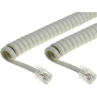 Cable Telefono RJ09 4P4C Espiral 2m Color Marfil 2190