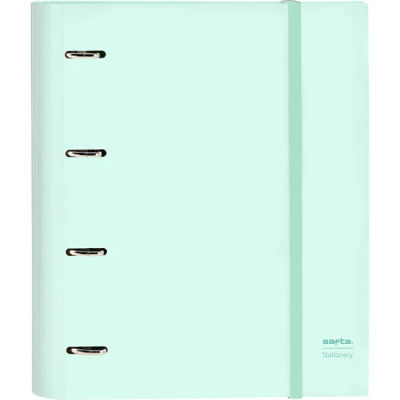 SAFTA CARPETA 4 ANILLAS 35MM CON RECAMBIO SAFTA MENTA - Carpeta Anillas Licencia Oficial - Diseño Exclusivo - Ideal para Uso Diario - Material Duradero - Compatible con Hojas A4