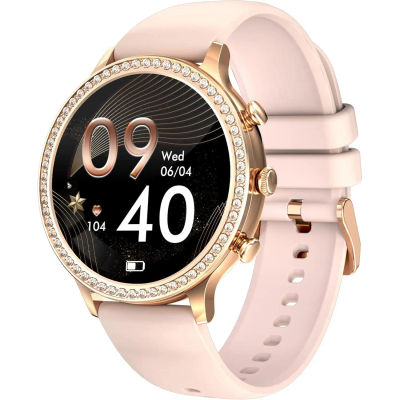 Reloj Inteligente Mujer,2025 1.32" Diamond Smartwatch Redondo con Llamadas Bluetooth 150+ Modos Pulsómetro Monitor de Sueño Podómetro Calorías, Fitness Tracker para Android iOS