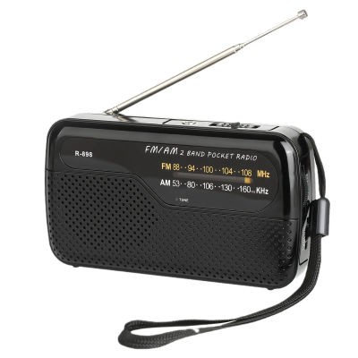 Radio Portátil AM/FM RAYPOW con DSP Antiinterferencias, Funciona con 2 Pilas AA, Altavoz Potente, Ideal para Viajes, Uso en Interiores y Exteriores, Negro