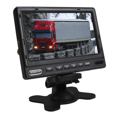 Monitor Visión Trasera Yatek 7" para Vehículos, Soporta Cámaras AHD 1080P, Doble Entrada M12, Color Negro
