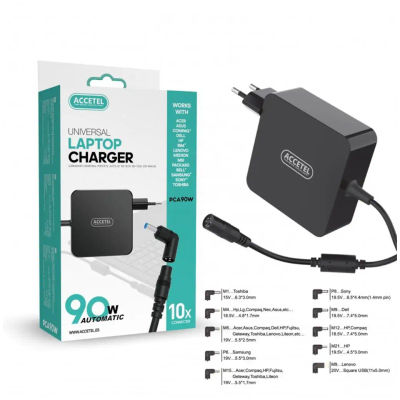 Accetel PCA90W Cargador Portatil 90W Automatic 10x