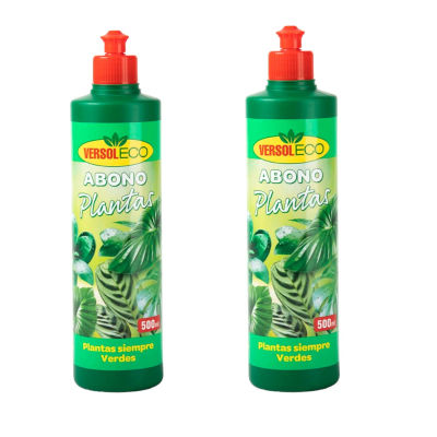 Versoleco - Pack 2 Botellas Abono Líquido Para Plantas De Hoja Verde 500 Ml - Nutrición Esencial