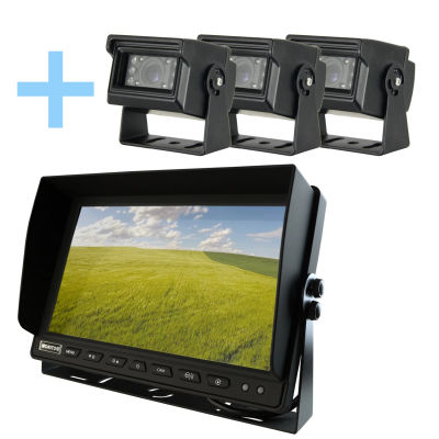 Set de cámara marcha atrás con monitor AHD de 10,1" + 3 cámaras 1080P Yatek para aparcamiento
