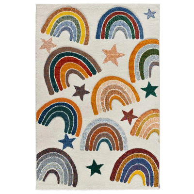 Alfombra interior infantil con dibujos arcoiris en Multicolor - BALLOON 40364 | 120x170