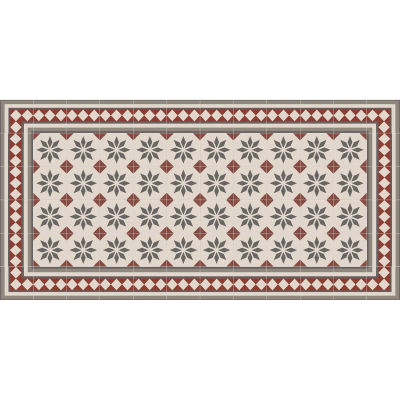 Viniliko, Alfombra de vinilo de alta calidad, modelo Jolie, estilo baldosas vintage, disponible en medidas 50x100