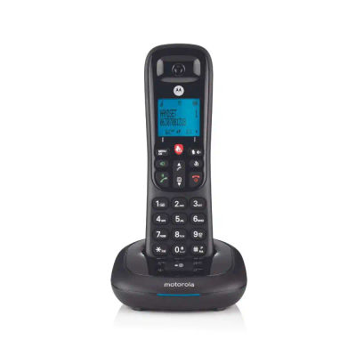 Motorola Voice - CD4001 Teléfono Fijo Inalámbrico con Tecnología de Bloqueo de Llamadas, Agenda para 50 Nombres y Números, Pantalla Retroiluminada, Altavoz Manos Libres