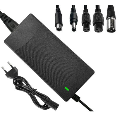 FGNS Cargador Rápida 42V 2A para Patinete Eléctrico compatible para xiao-mi M365, ninebot, segway ES1/ES2/ES4, Hoverboard y Bicicleta de Equilibrio - Adaptador de Corriente Universal con Indicador LED