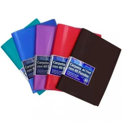 Office box carpeta 40 fundas a5 active personalizables tapas flexibles colores supra