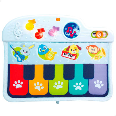 Winfun - Piano para bebés, con sonido y melodías, de tela, 3 modos de juego, juguetes para bebés, luz, incluye pilas, a partir de 0 meses