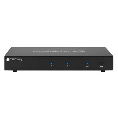 Techly 101928 2 Port DisplayPort1.2 KVM Switch for Dual Monitor, Black