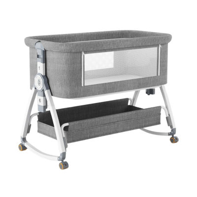 LUTODY - Cuna para bebés, Cuna colecho bebé, 3 en 1 convertible, Hasta 13 kg con mecedora, Altura ajustable, Inclinación, 4 ruedas con bloqueo de seguridad, Plegable, Colchón ergonómico incluido