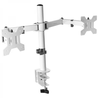 Mars gaming marm2 soporte monitor dual - brazos articulados - gestion de cableado - ajuste de altura - estructura robusta - rotacion 360º - color blanco