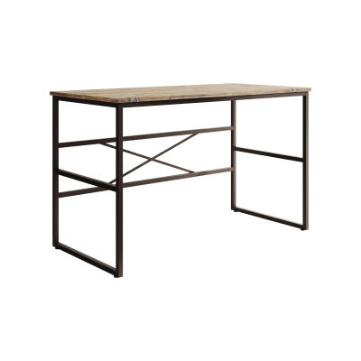 MB Muebles Bonitos - Escritorio oficina, Ancho 100-120cm, Estructura metal, Color Pino, Modelo Factory M1-M2