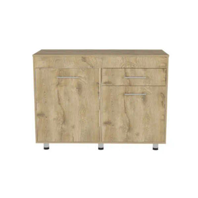 TUHOME Mueble Inferior de Cocina Orion, con cajón, Blanco / Macadamia Madera manufacturada Cocina-Muebles Piso