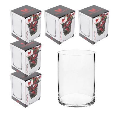 Floreros de Cristal, Centro de Mesa para Piedras y Plantas. Pack 6 y 12 Jarrones de Cristal Transparente, Decoración Mesa. Hogar, Sala de Estar, Comedor, Bar, Restaurante. Centro de Mesa Decorativo.