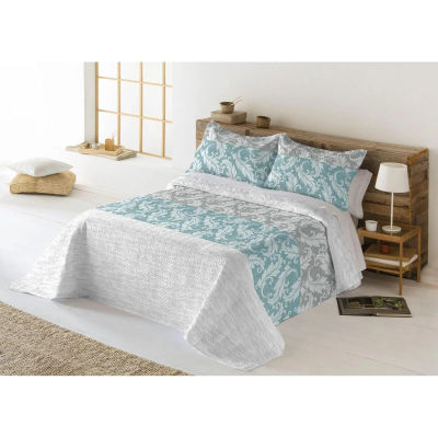 Colcha bouti liso para Verano y Entretiempo, 100% Poliester, Colcha Cubre Cama Fina, suava, con una Funda de Almohada