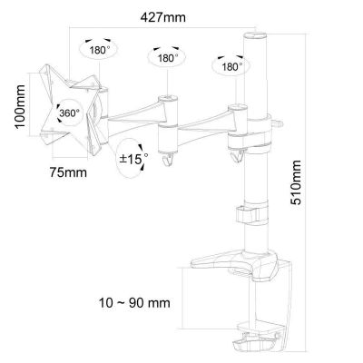 Soporte de Escritorio para Monitor Neomounts Newstar Blanco 10-30 Pulgadas 9kg