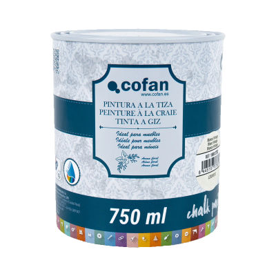 Cofan | Pintura a la tiza Chalk Paint | Adecuada para restauración y decoración de muebles | 750 ml | Blanco Vintage