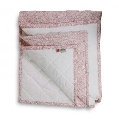 TAPIDECOR Plaid Manta Acolchada Flores Rosa Palo Pie de Cama 90-105 y 135-150 - Liberty Nude