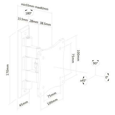 NewStar FPMA-W810 - Soporte de pared para monitor/TV, color plateado
