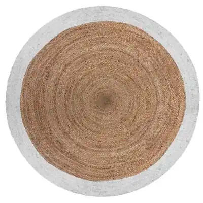 Factory cuadros-Alfombra yute Kabir filo blanco 120cm