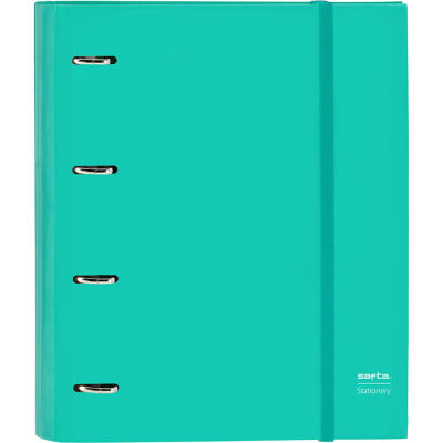 SAFTA CARPETA 4 ANILLAS 35MM CON RECAMBIO SAFTA MENTA - Carpeta Anillas Licencia Oficial - Diseño Exclusivo - Ideal para Uso Diario - Material Duradero - Compatible con Hojas A4