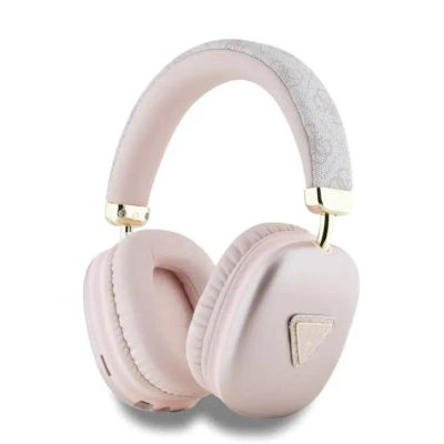 Guess – Auricular Bluetooth 4G Triangle Logo, Stereo Headphone, Cuero PU, Bluetooth 5.3