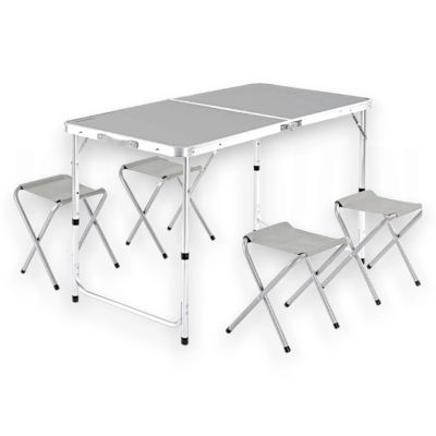 Karawan - Set de Mesa y Sillas Plegables y Portátil para Camping 120x60x70 cm - Muebles y Camping