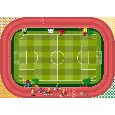 VINILKO, Alfombra de vinilo infantil Campo de fútbol 120x170 cm