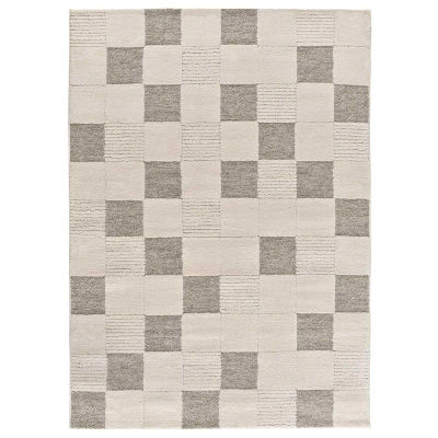 ATTICGO Alfombra de Interior de Estilo Geométrico con relieve en Crema - VERONA 2259 | 80X150, 120X170, 160X230 cm