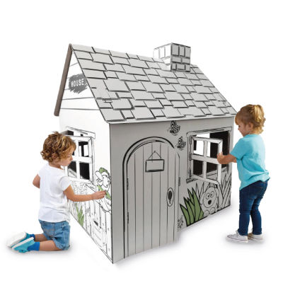 Buddy Baby PaintHome - Casa de Juegos Infantil de cartón, de tamaño Grande, para Pintar y Colorear y Jugar, Ecohouse, Fácil de Montar, para niños Desde 2-3 años