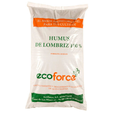 CULTIVERS Humus de Lombriz Ecológico 40 L. Abono para Plantas Universal para Huerto, Frutales, Césped y Jardín. 100% Natural