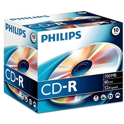Philips cd-r case 80min / 700 mb / 52x joya (10 disc)