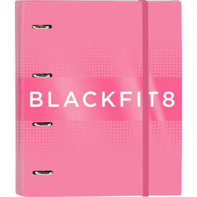 SAFTA CARPETA 4 ANILLAS 35MM CON RECAMBIO BLACKFIT8 "GLOW UP" - Carpeta Anillas Licencia Oficial - Diseño Exclusivo - Ideal para Uso Diario - Material Duradero - Compatible con Hojas A4
