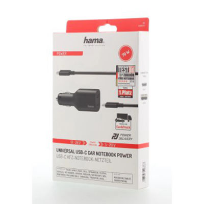 Hama 00200010 Cargador USB-C para Coche 2xUSB 70W