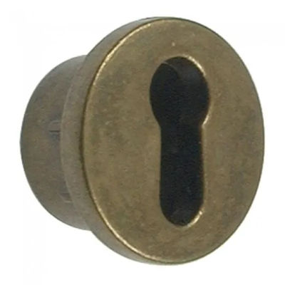 Cerradura de Embutir Redondo Zamak Latonado para Muebles
