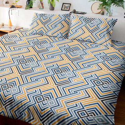 SANSY - Juego funda nórdica + funda de almohada Ares para cama de 90. Algodón, poliéster, lino.